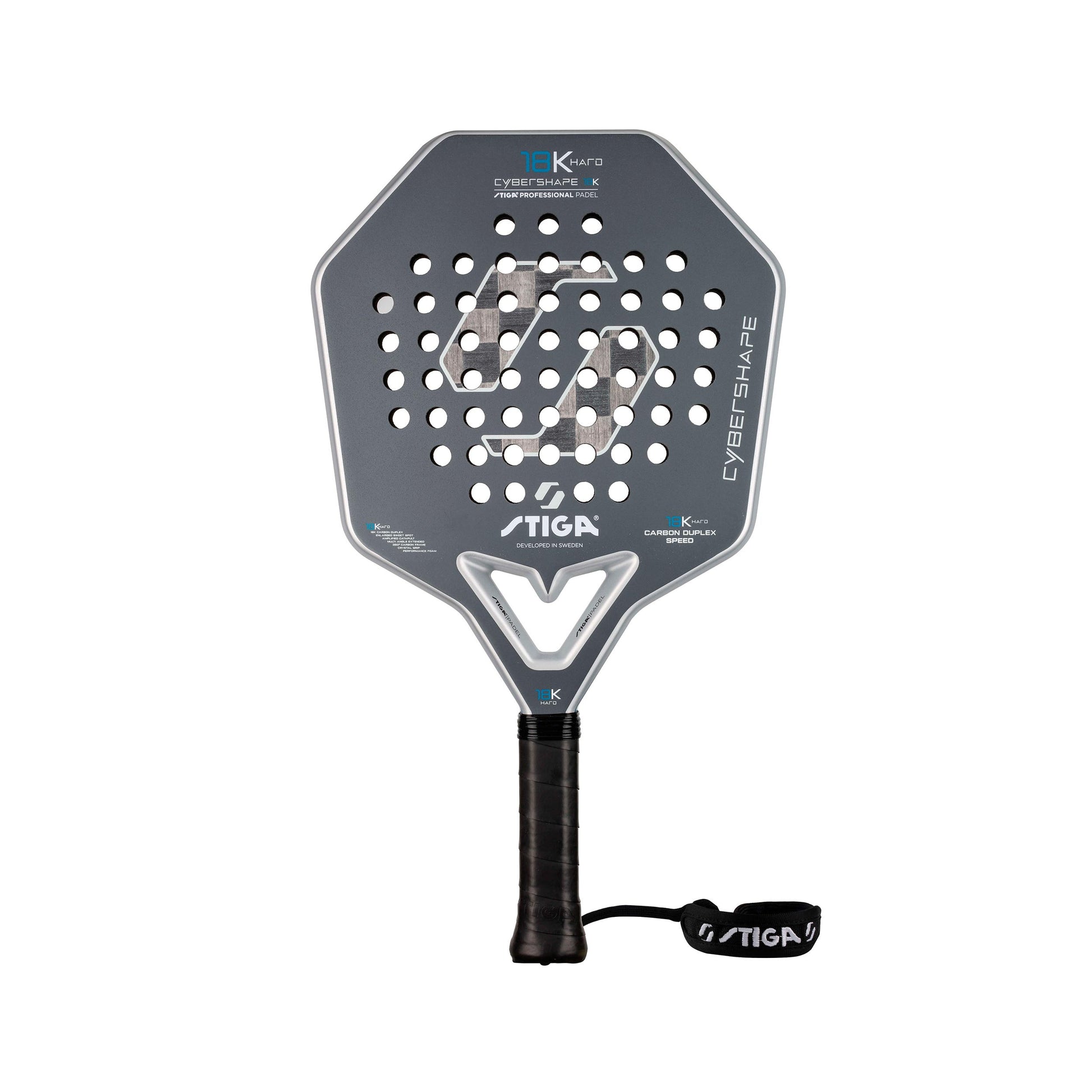 Stiga 18K Hard 2 Cybershape Padelracket Full yta