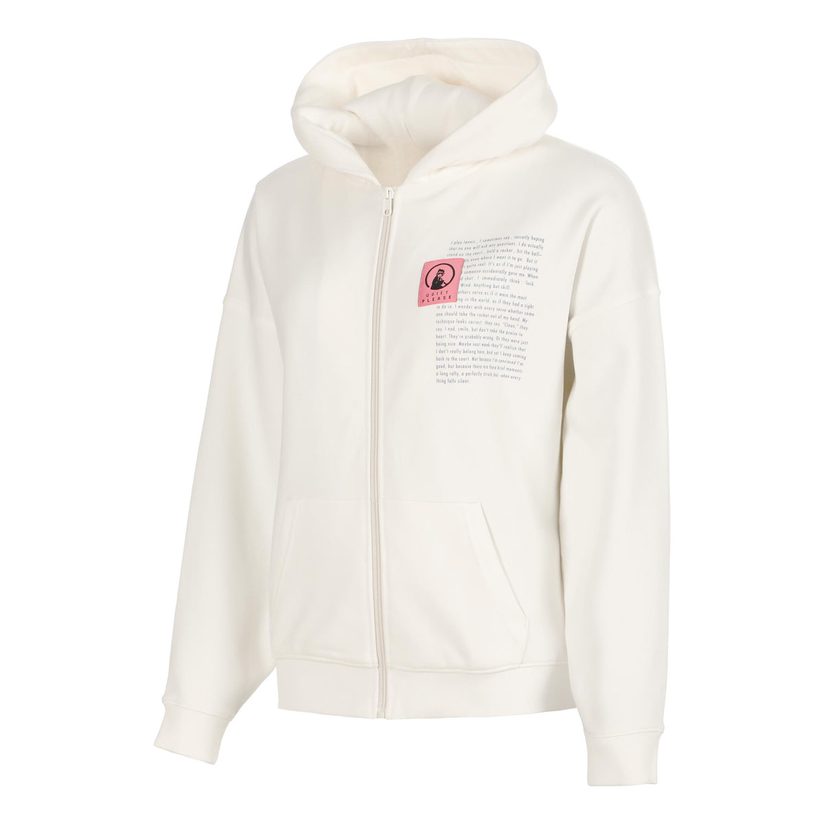 Quiet Please Thoughts Patch Oversize Sweat-jacka Damer - creme