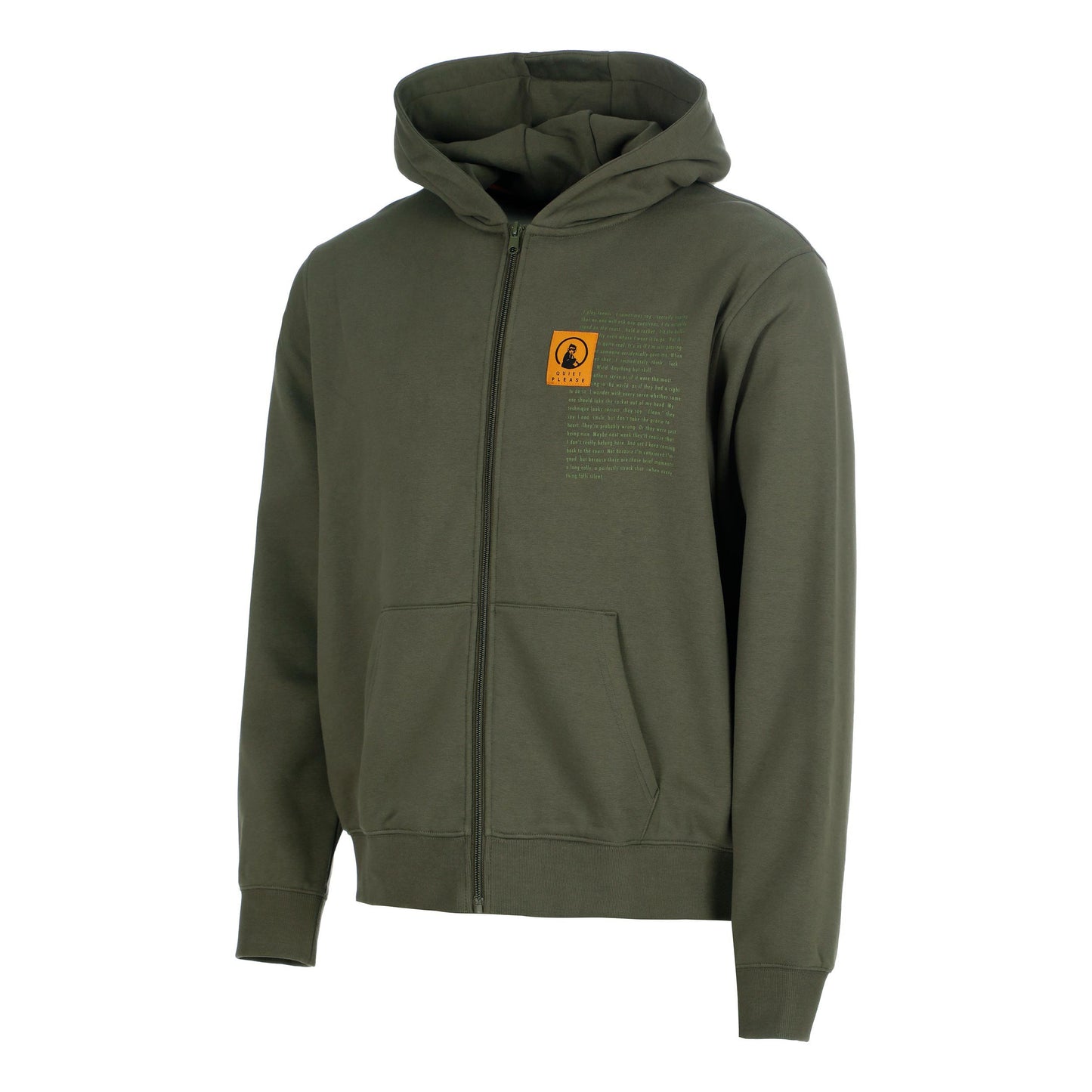 Quiet Please Thoughts Patch Loose Fit Sweat-jacka Herrar - mörkgrön