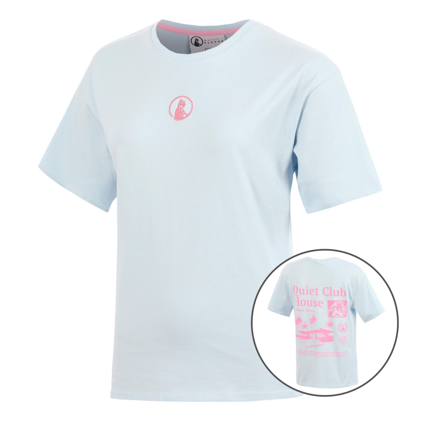 Quiet Please Club House Boyfriend T-shirt Damer - ljusblå
