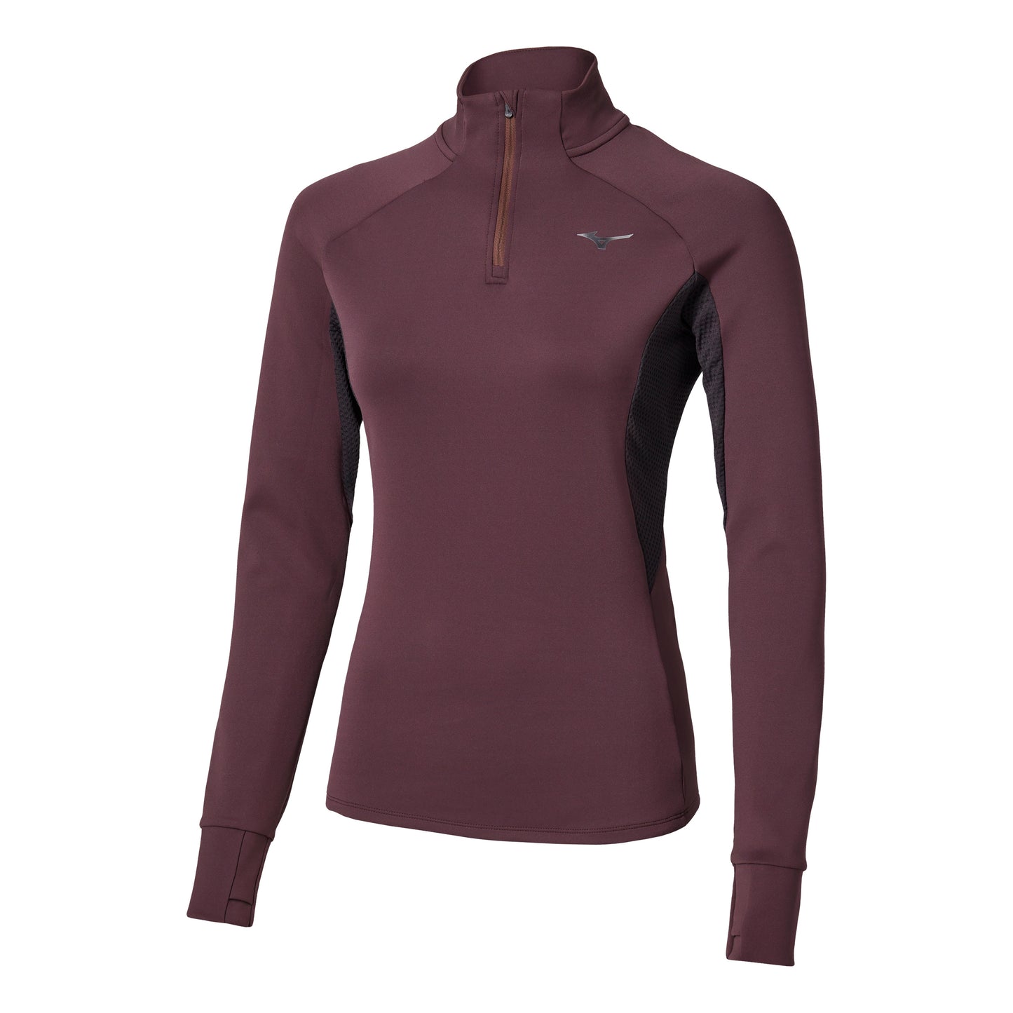Mizuno Active Warmalite Half Zip Löpartröja Damer - mörkröd