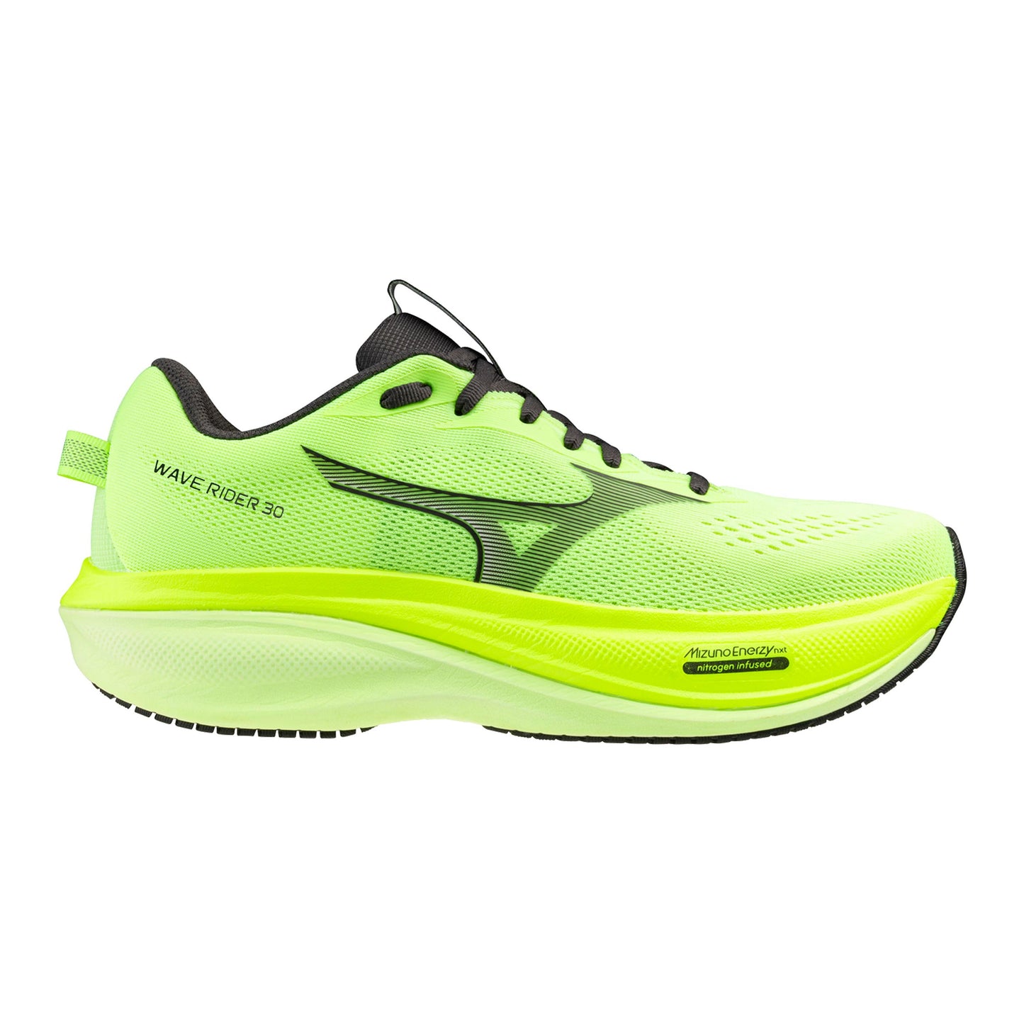 Mizuno Wave Rider 30  Neutralsko Herrar - neongul, svart