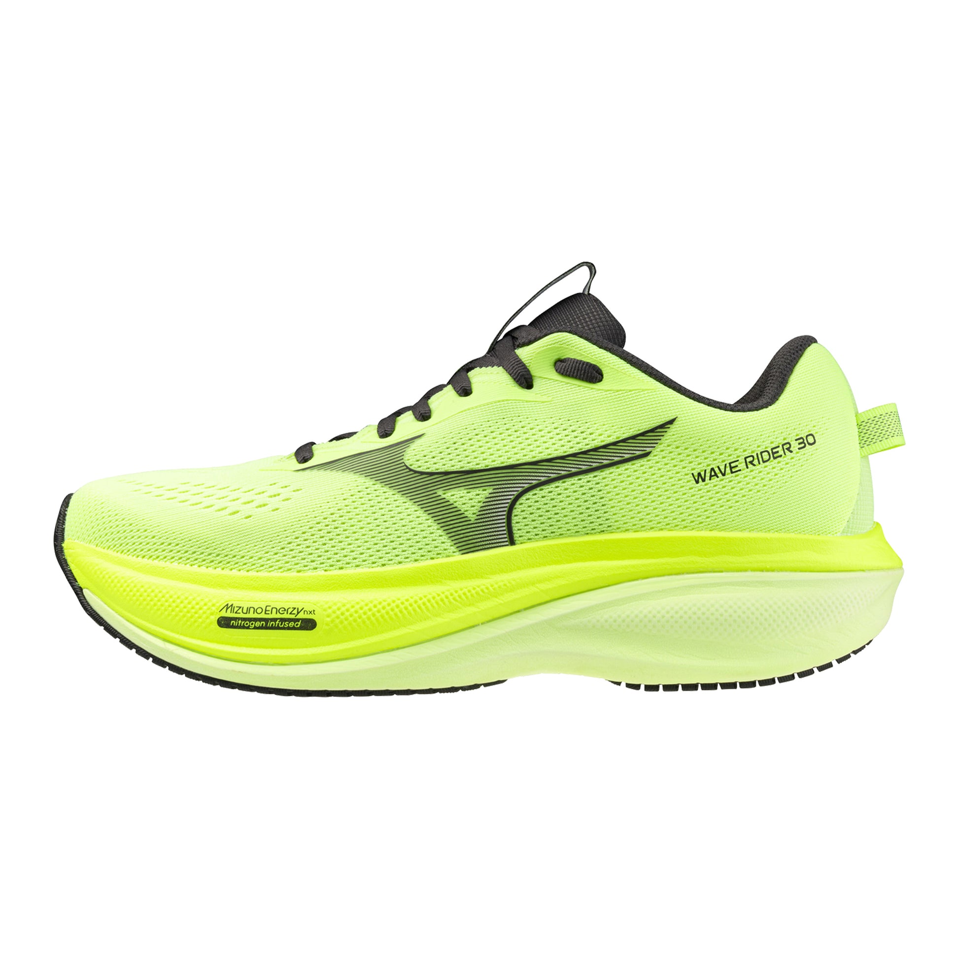 Mizuno Wave Rider 30  Neutralsko Herrar - neongul, svart