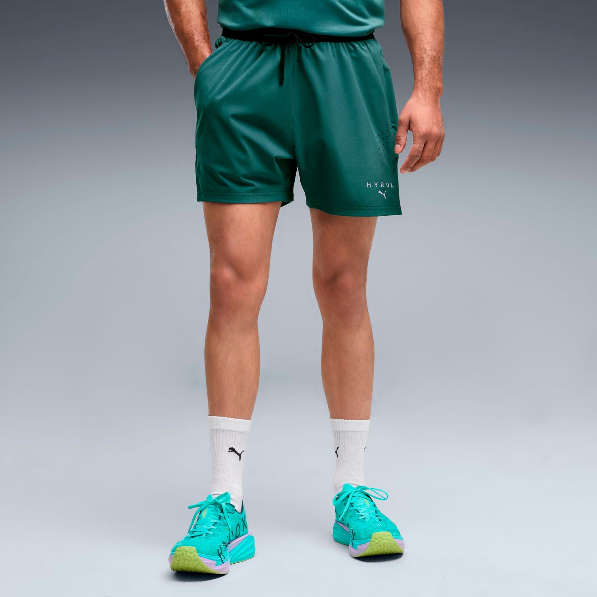 Puma HYROX PWRMODE 5in  Löparshorts Herrar - grön