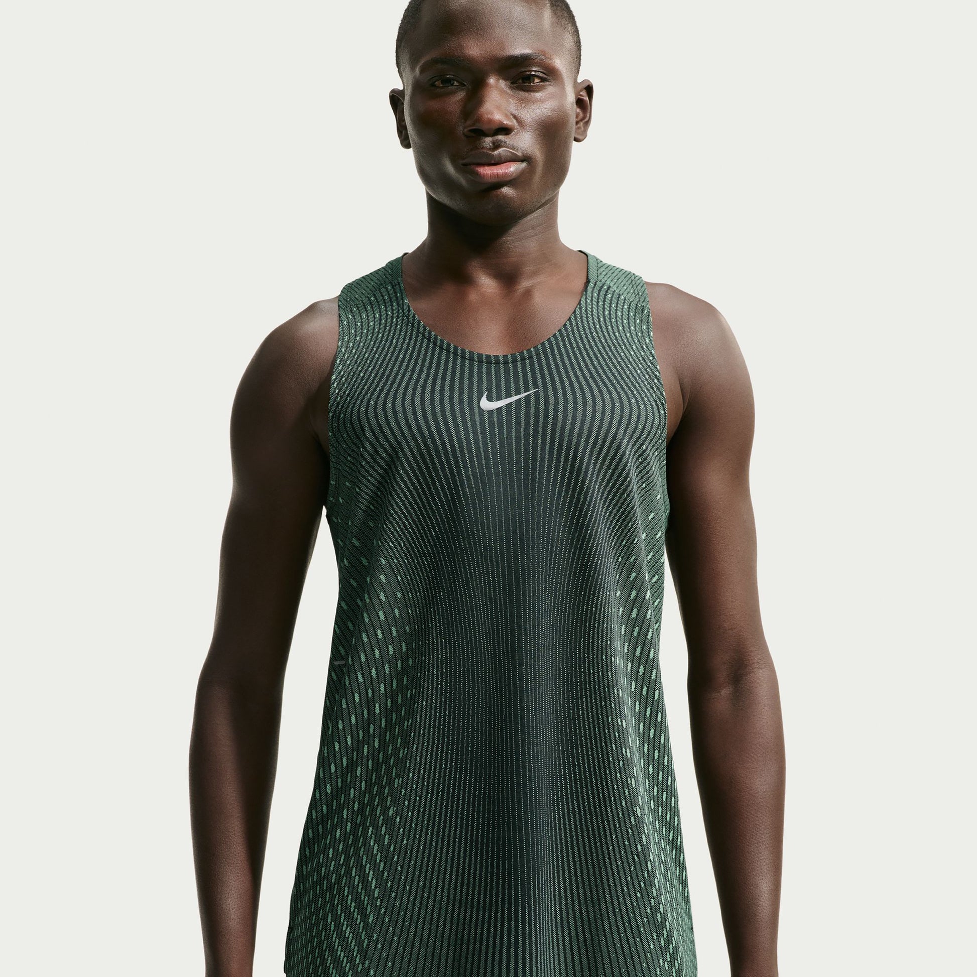 Nike Stride  Löpartröja Herrar - oliv, silver