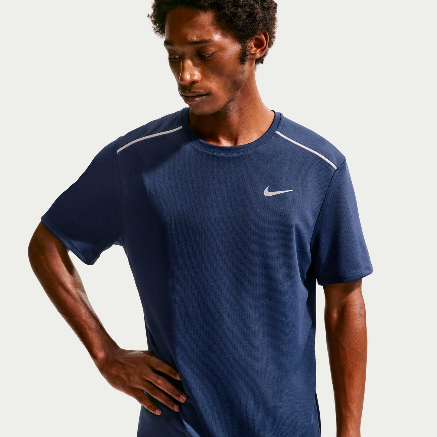 Nike Miler  Löpartröja Herrar - mörkblå, silver