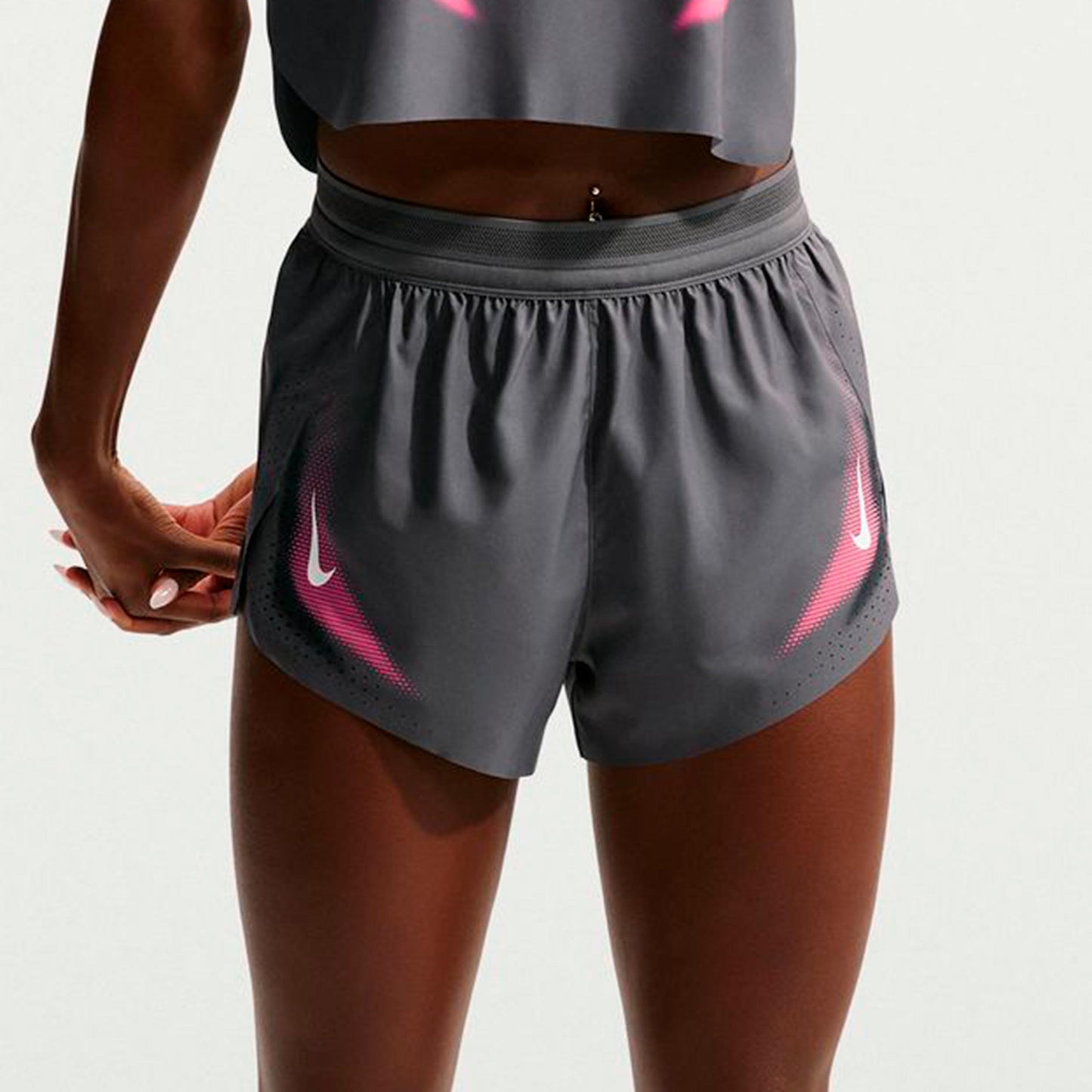 Nike AeroSwift  Löparshorts Damer - grå, vit