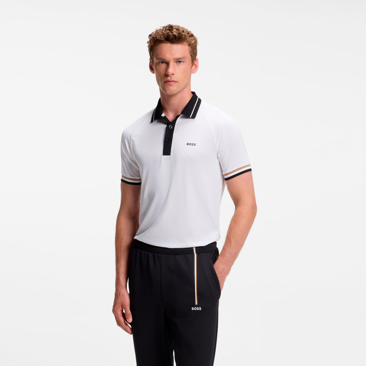 BOSS Court Polo Herrar - vit