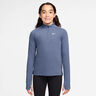 Dri-Fit Half-Zip Långärmat Flickor - blågrå, vit
