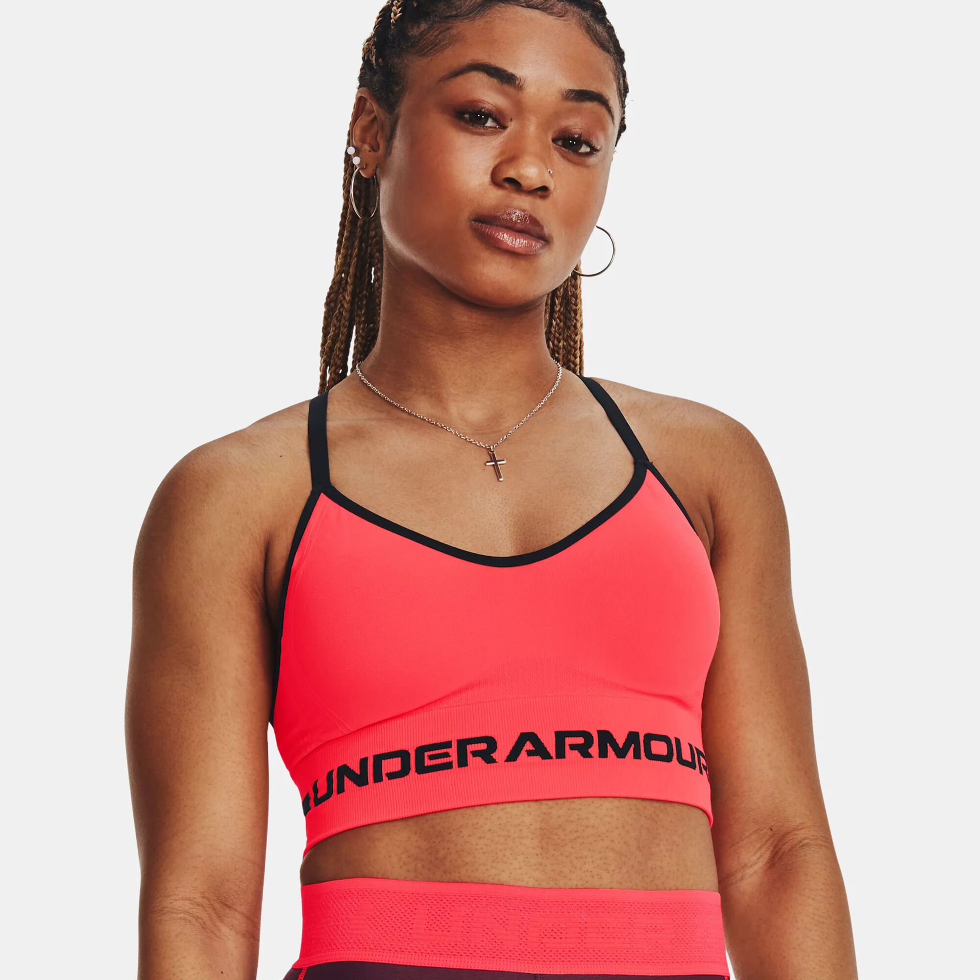 Buy Under Armour Seamless Low Long Sport-behå Damer Korall online