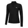 Space Dye Quarter Zip Långärmat Damer-Svart
