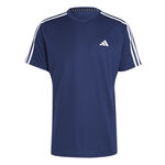 adidas Kläder adidas Training Essential Base 3 Stripes T-shirt Herrar-Mörkblå,Vit
