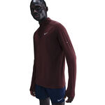 Nike Kläder Nike Stride Half-Zip Longsleeve Löpartröja Herrar-mörkröd, silver