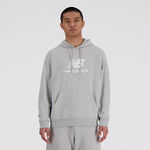 New Balance Kläder New Balance French Terry Logo Hoodie Huvtröja Herrar-Grå