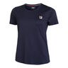 Leonie T-shirt Damer-Mörkblå,Vit