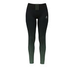 Odlo Kläder Odlo Print Tights Damer-Svart,Grön