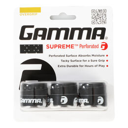 Gamma Übergriffband Supreme Perforated Overgrip 3er-Pack Schwarz