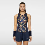 JLindeberg Kl&auml;der JLindeberg Miria Printed Linne Damer-M&ouml;rkbl&aring;,Orange