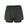 Dri-Fit One Mid Rise 2in1 3in Shorts Damer - grön, silver