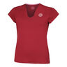 Crew V-Neck T-shirt Damer - mörkröd, 