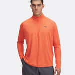 Under Armour Kl&auml;der Under Armour Tech Textured Half-Zip L&aring;ng&auml;rmat Herrar-Orange