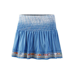 Long Borderline Smocked Skirt