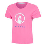 Quiet Please Tenniskl&auml;der Quiet Please Trainings T-shirt Damer - pink, vit