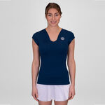 BIDI BADU Kl&auml;der BIDI BADU Crew V-Neck T-shirt Damer-M&ouml;rkbl&aring;