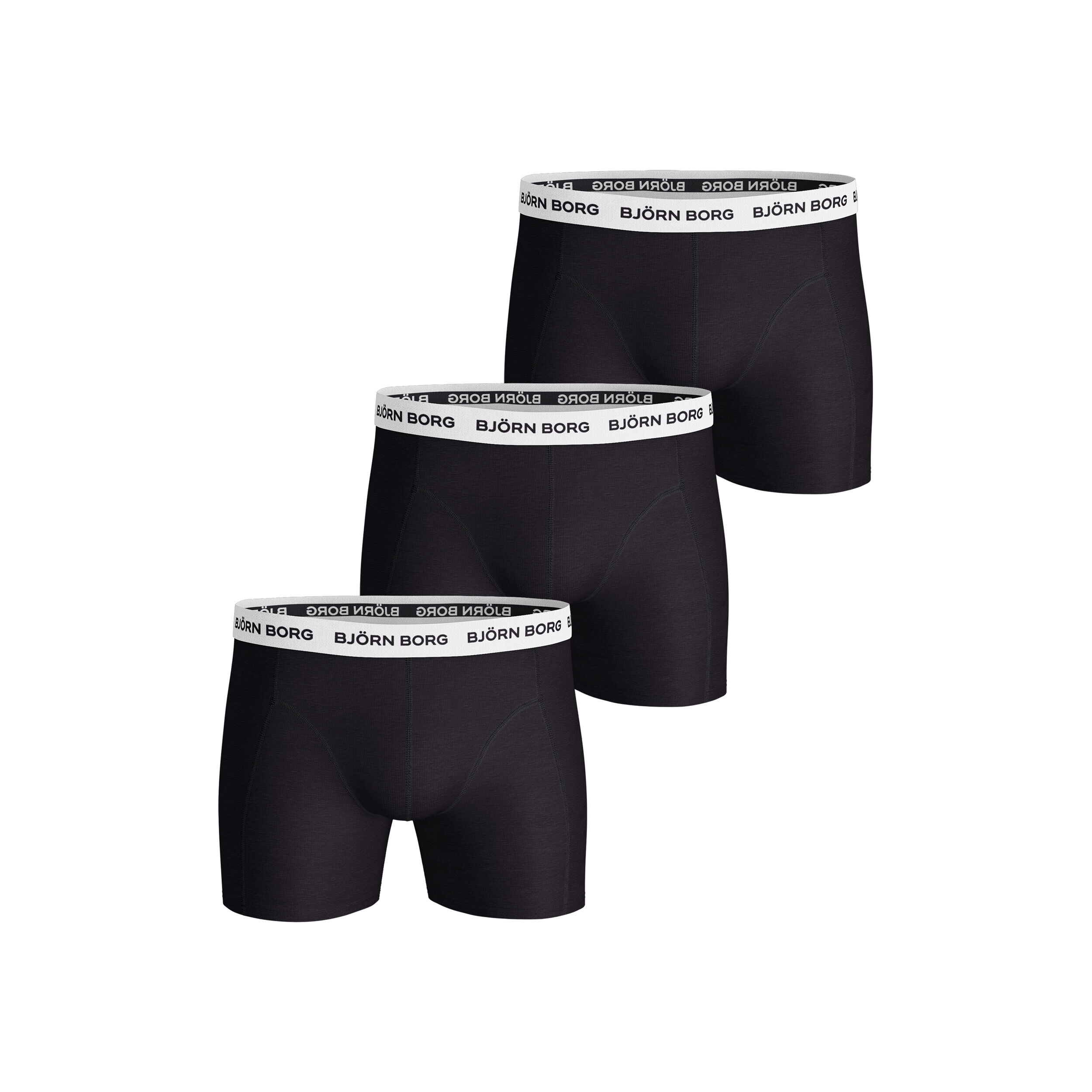 Bjorn Borg Mens Contrast Solids Shorts 3 Pack