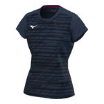 Mizuno Kläder Mizuno Chiba T-shirt Damer-Mörkblå