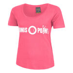 Tennis-Point Kl&auml;der Tennis-Point Basic Cotton T-shirt Damer-Pink,Vit
