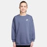 Sportswear Club Fleece Oversized Crew Tr&ouml;ja Flickor - bl&aring;gr&aring;, vit