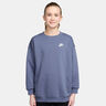 Sportswear Club Fleece Oversized Crew Tr&ouml;ja Flickor - bl&aring;gr&aring;, vit