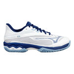 Mizuno Tennisskor Mizuno Wave Exceed Light 2 Sko För Grus Damer-Vit,Blå
