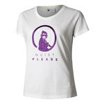 Quiet Please Kl&auml;der Quiet Please Baseline Glitter T-shirt Damer-Vit