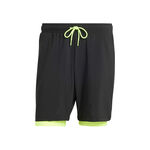 adidas Kl&auml;der adidas 7in Club 2In1 Shorts Herrar-Svart,Neongr&ouml;n