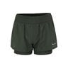 Dri-Fit One Mid Rise 2in1 3in Shorts Damer - gr&ouml;n, silver