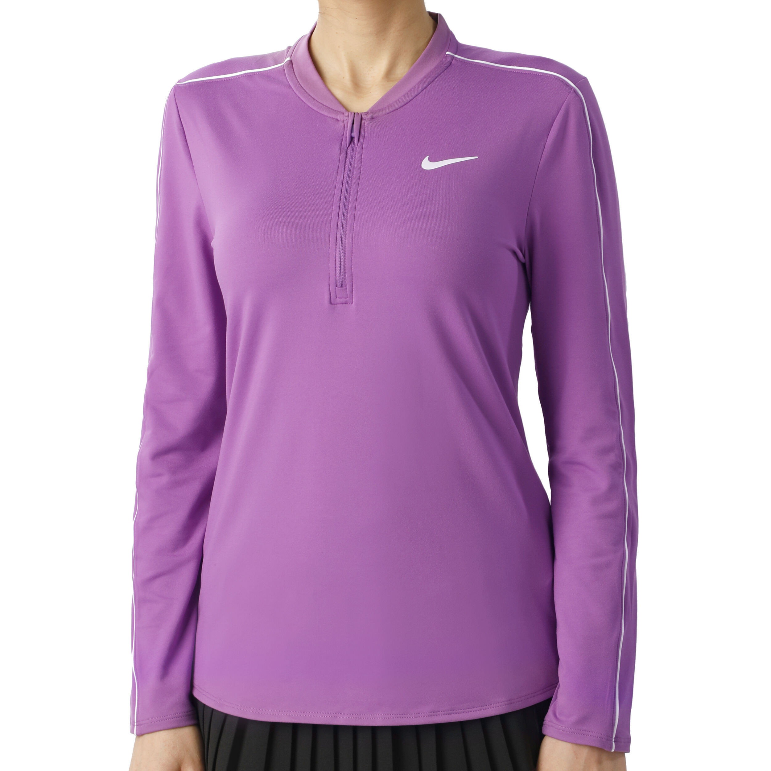 nike women's court dry half zip long sleeve tennis top