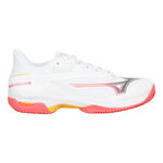 Mizuno Tennisskor Mizuno Wave Exceed Court Sko För Grus Damer-Vit,Korall