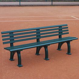 Tennisplatzsitzbank mit Lehne, Länge 2,00 m, grün