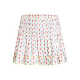 Long Grid Smocked Skirt