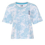 Australian Open Kläder Australian Open AO Tie Dye Cropped T-shirt Damer-Ljusblå,Vit