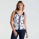 Original Penguin Kläder Original Penguin Riviera Floral Linne Damer-Mörkblå