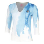 BIDI BADU Kläder BIDI BADU Watercolour V-Neck Långärmat Damer-Vit,Blå