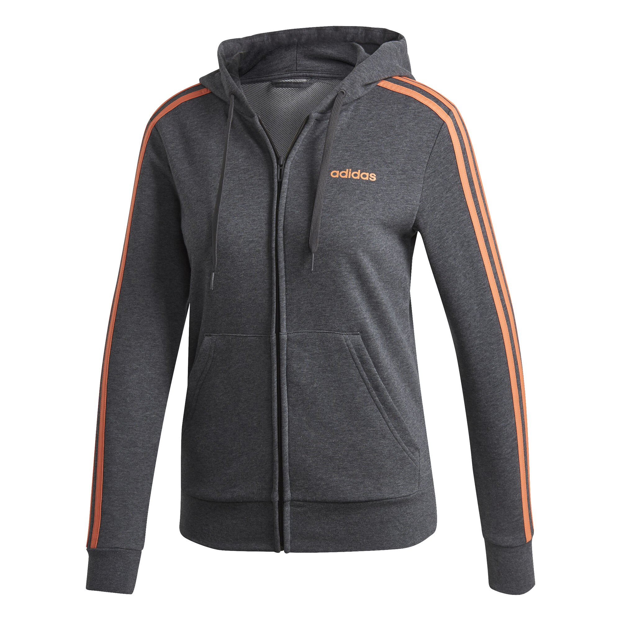 adidas Essentials 3 Stripes Huvtröja Damer Mörkgrå, Orange Essentials 3 stripes Huvtröja Överdelar Köp online på