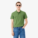 Lacoste Kl&auml;der Lacoste Ribbed Collar Polo Herrar - gr&ouml;n, vit