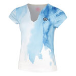 BIDI BADU Kläder BIDI BADU Watercolour V-Neck T-shirt Damer-Vit,Blå